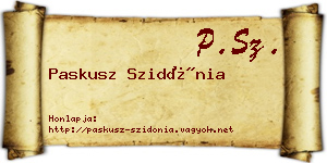 Paskusz Szidónia névjegykártya